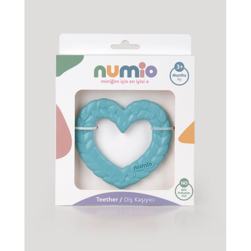 Jucarii, Copii si Bebe - Jucarii si jocuri - Jucarii bebelusi - Jucarii pentru dentitie - Jucarie dentitie Numio inima, albastru , 3luni, LC - Infinity.ro