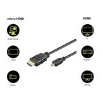 PC, gaming si accesorii - Desktop PC & monitoare - Accesorii monitoare - Cablu Micro HDMI - HDMI 1.5m V2.0 HDTV cu ethernet GOOBAY - Infinity.ro