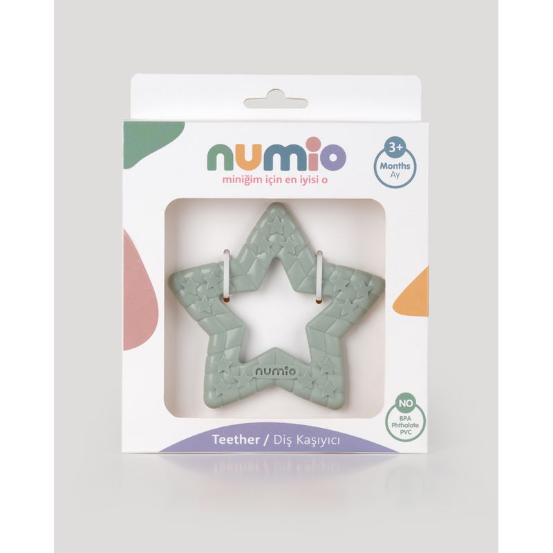 Jucarii, Copii si Bebe - Jucarii si jocuri - Jucarii bebelusi - Jucarii pentru dentitie - Jucarie dentitie Numio Stea,gri , 3luni, LC - Infinity.ro