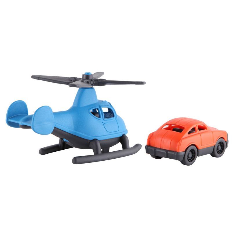 Jucarii, Copii si Bebe - Jucarii si jocuri - Vehicule si jucarii cu telecomanda - Elicoptere, avioane si nave de jucarie - Set elicopter si masinuta, albastru/portocaliu, LC - Infinity.ro