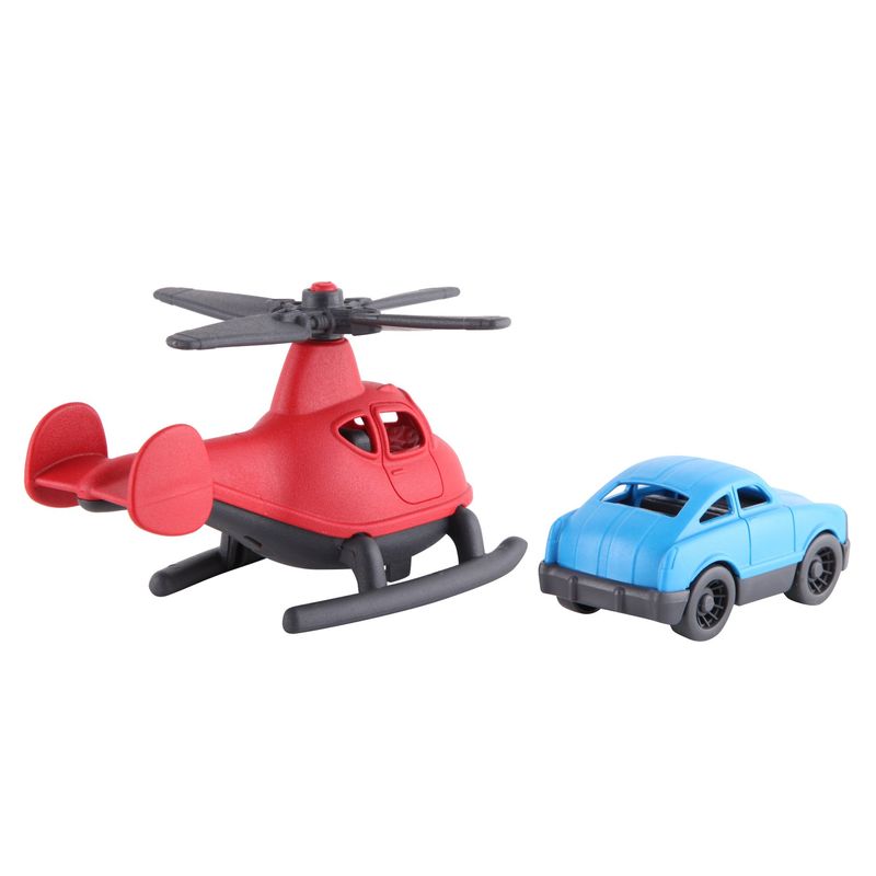 Jucarii, Copii si Bebe - Jucarii si jocuri - Vehicule si jucarii cu telecomanda - Elicoptere, avioane si nave de jucarie - Set elicopter si masinuta, rosu/albastru, LC - Infinity.ro