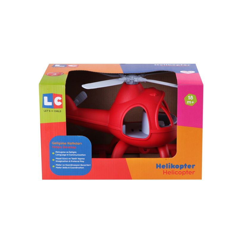 Jucarii, Copii si Bebe - Jucarii si jocuri - Vehicule si jucarii cu telecomanda - Elicoptere, avioane si nave de jucarie - Elicopter plastic, rosu, 24x16cm, LC - Infinity.ro