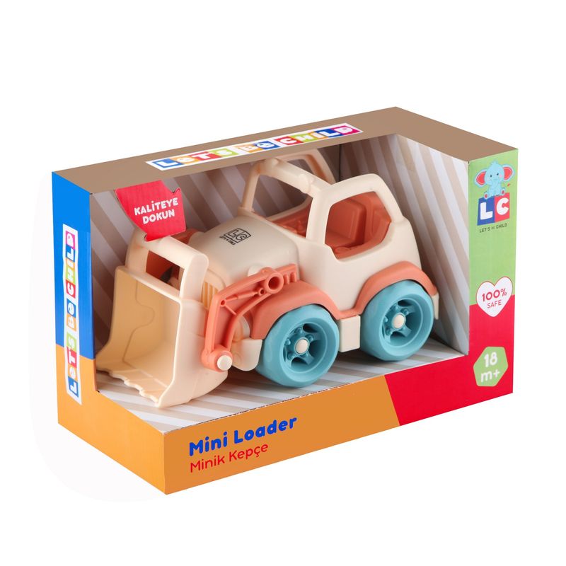 Jucarii, Copii si Bebe - Jucarii si jocuri - Vehicule si jucarii cu telecomanda - Utilaje constructie de jucarie - Buldoexcavator, crem/portocaliu, 19x12cm, LC - Infinity.ro