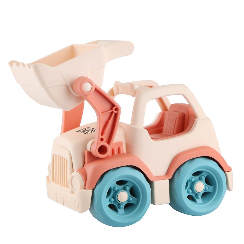 Jucarii, Copii si Bebe - Jucarii si jocuri - Vehicule si jucarii cu telecomanda - Utilaje constructie de jucarie - Buldoexcavator, crem/portocaliu, 19x12cm, LC - Infinity.ro