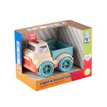 Jucarii, Copii si Bebe - Jucarii si jocuri - Vehicule si jucarii cu telecomanda - Utilaje constructie de jucarie - Camion-platforma cu lumini si sunete, crem/albastru, 15x11cm, LC - Infinity.ro