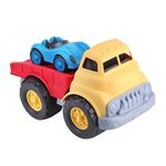 Jucarii, Copii si Bebe - Jucarii si jocuri - Vehicule si jucarii cu telecomanda - Utilaje constructie de jucarie - Camion-platforma cu masina, 19x30, galben/rosu, LC - Infinity.ro