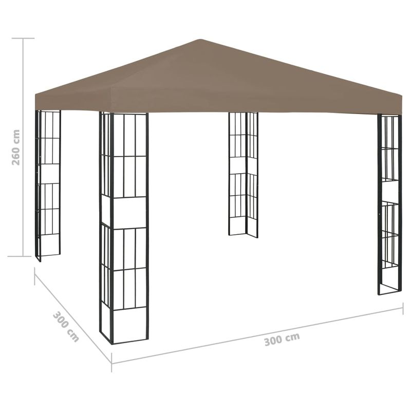 Casa si Gradina - Gradina si terasa - Umbrele si pavilioane - Pavilioane - Pavilion cu siruri de lumini LED, gri taupe, 3x3 m - Infinity.ro