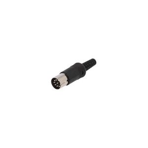 Mufa DIN 8 pini tata drept pe cablu cu lipire HIRSCHMANN 930 298-500 MAS 80S SCHWARZ