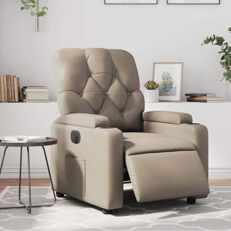 Casa si Gradina - Mobilier - Scaune si fotolii - Fotolii - Fotoliu rabatabil electric, cappuccino, piele ecologica - Infinity.ro