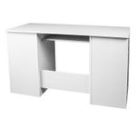 Casa si Gradina - Mobilier - Mese si birouri - Birouri - Birou calculator, placa laminata, 3 sertare, 5 rafturi, alb, 124x52x74 cm, Ana - Infinity.ro