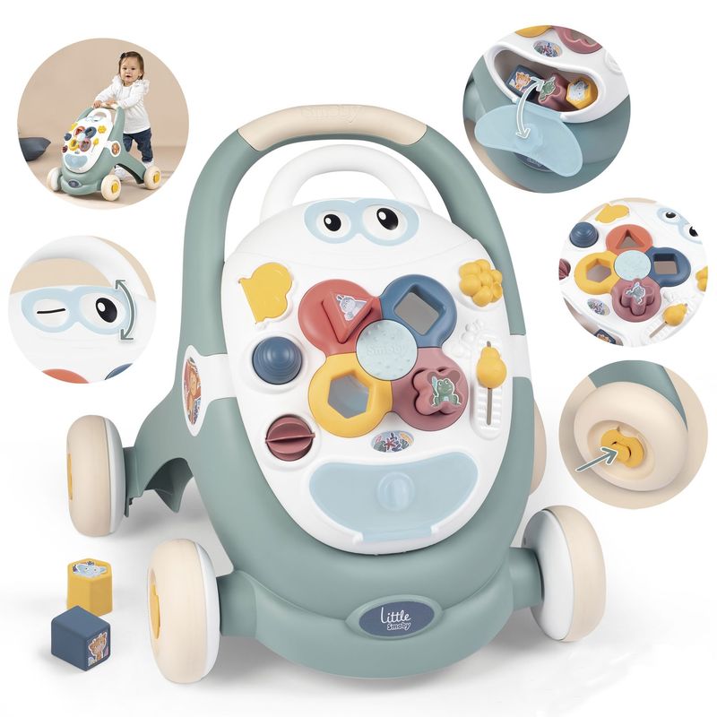 Jucarii, Copii si Bebe - Carucioare si articole de transport - Premergatoare - Premergator Smoby Trotty Walker 3 in 1 verde - Infinity.ro