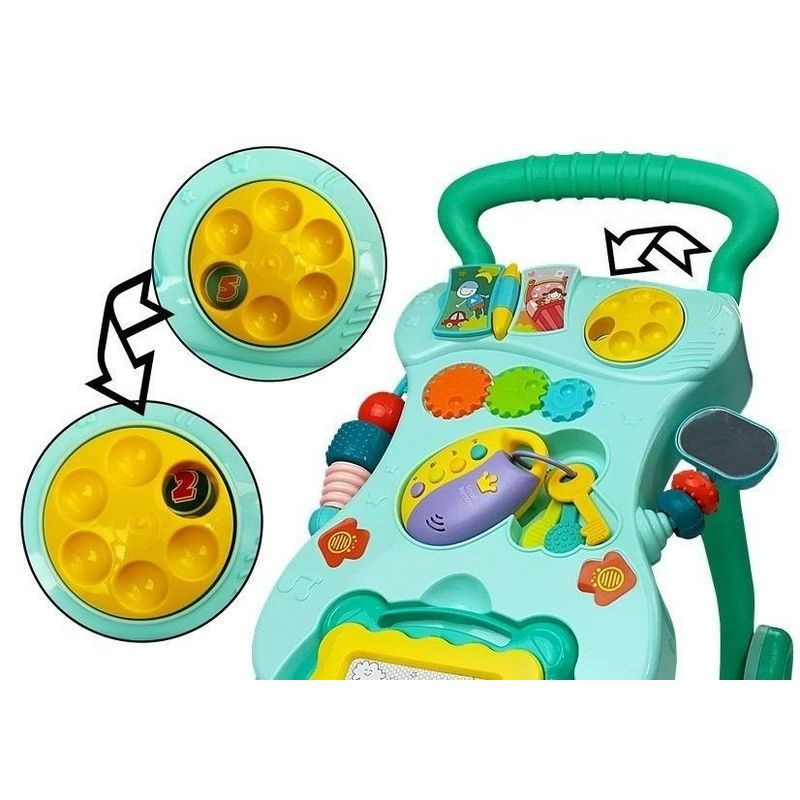 Jucarii, Copii si Bebe - Carucioare si articole de transport - Premergatoare - Antepremergator multifunctional pentru bebe, cu centru de activitati, turcoaz, LeanToys, 5996 - Infinity.ro