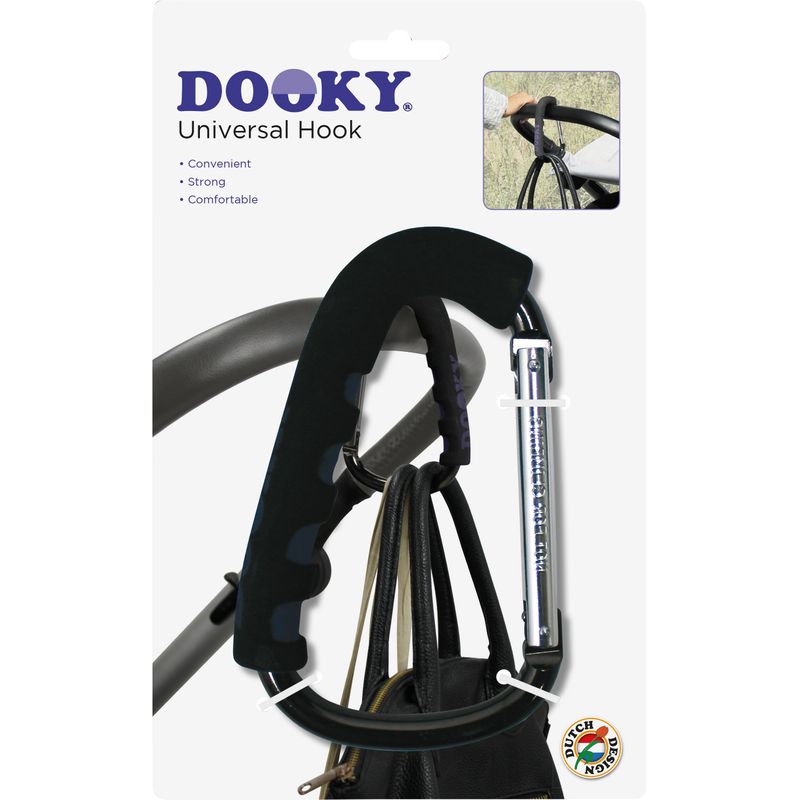 Jucarii, Copii si Bebe - Carucioare si articole de transport - Accesorii transport copii - Carlig universal pentru carucior Dooky Negru - Infinity.ro