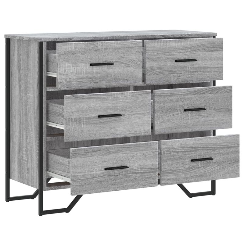 Casa si Gradina - Mobilier - Comode si corpuri - Comode - Comoda cu sertare, gri sonoma 91x35,5x74,5 cm lemn prelucrat - Infinity.ro