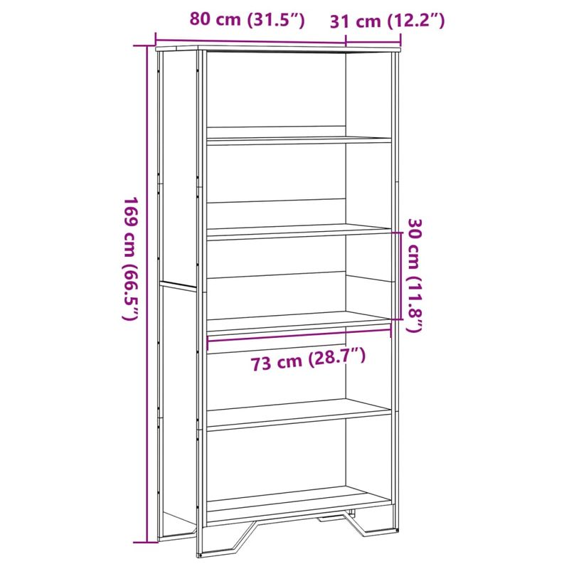 Casa si Gradina - Mobilier - Biblioteci si rafturi - Biblioteci - Biblioteca, stejar sonoma, 80x31x169 cm, lemn prelucrat - Infinity.ro