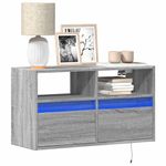 Casa si Gradina - Mobilier - Comode si corpuri - Comode - Comoda TV de perete cu lumini LED, gri sonoma, 80x31x45 cm - Infinity.ro