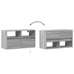 Casa si Gradina - Mobilier - Comode si corpuri - Comode - Comoda TV de perete cu lumini LED, gri sonoma, 80x31x45 cm - Infinity.ro