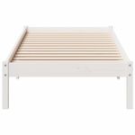Casa si Gradina - Mobilier - Paturi si accesorii - Paturi - Cadru pat foarte lung fara saltea alb 80x210 cm lemn masiv pin - Infinity.ro