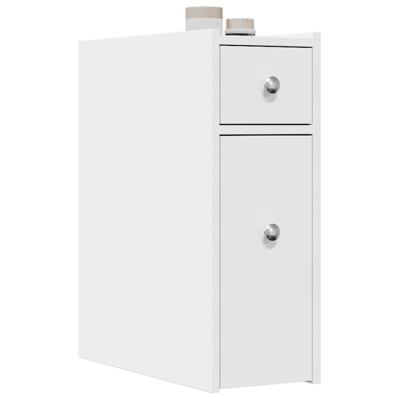 Casa si Gradina - Mobilier - Dulapuri si sifoniere - Dulapuri - Dulap de baie ingust cu roti, alb, lemn prelucrat - Infinity.ro