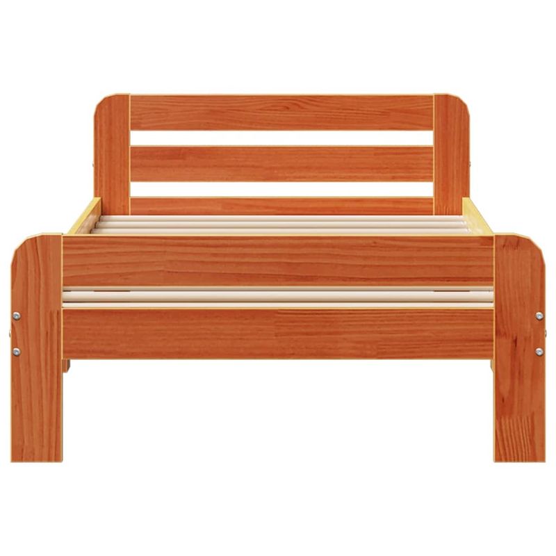 Casa si Gradina - Mobilier - Paturi si accesorii - Paturi - Cadru pat fara saltea, maro ceruit, 75x190 cm, lemn masiv pin - Infinity.ro