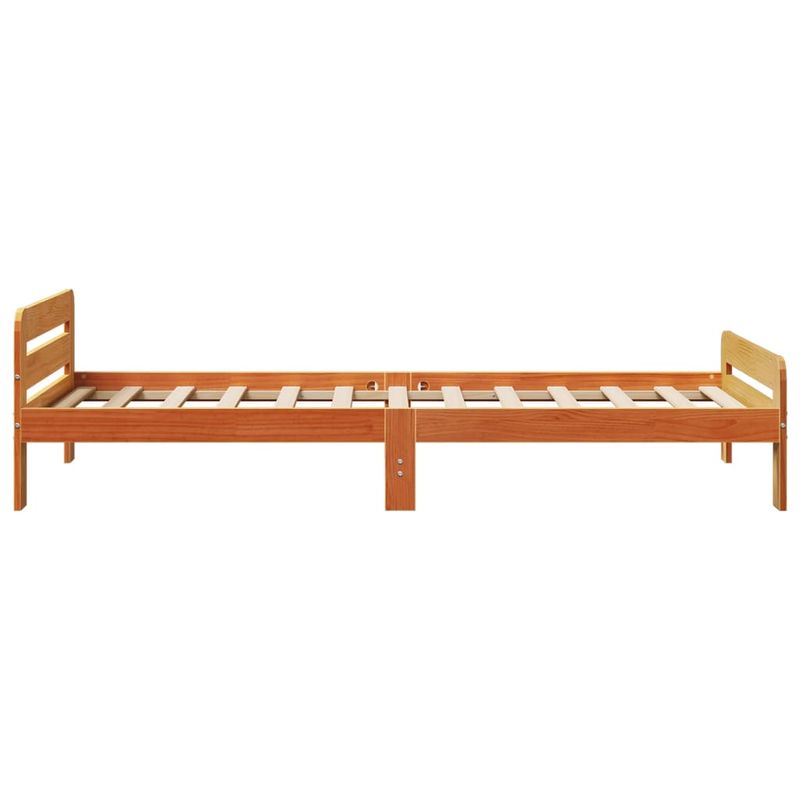 Casa si Gradina - Mobilier - Paturi si accesorii - Paturi - Cadru pat fara saltea, maro ceruit, 75x190 cm, lemn masiv pin - Infinity.ro
