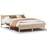 Casa si Gradina - Mobilier - Paturi si accesorii - Paturi - Cadru de pat fara saltea, 120x200 cm, lemn masiv pin - Infinity.ro