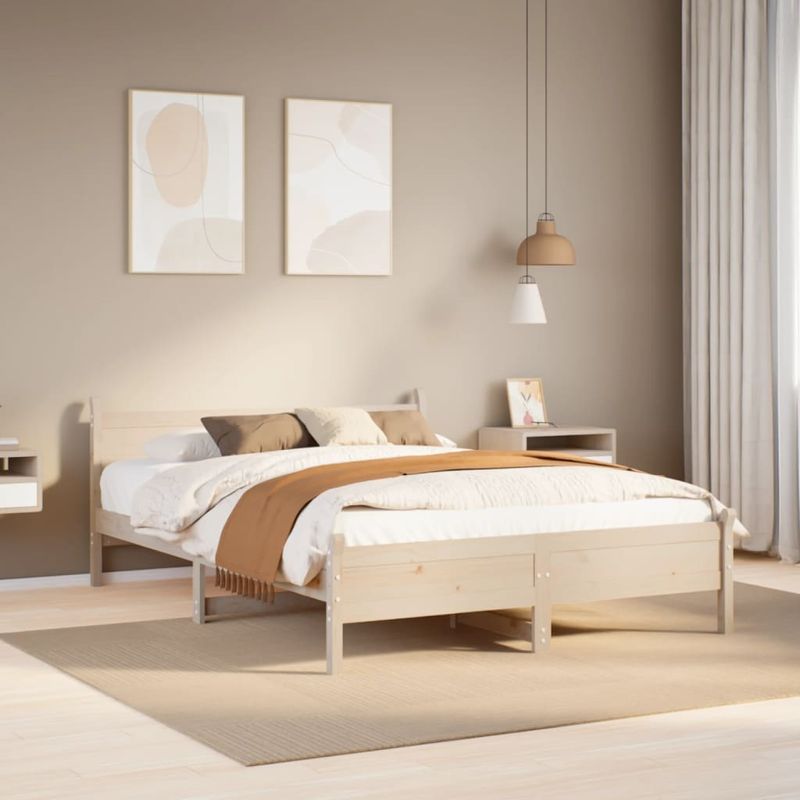 Casa si Gradina - Mobilier - Paturi si accesorii - Paturi - Cadru de pat fara saltea, 120x200 cm, lemn masiv pin - Infinity.ro