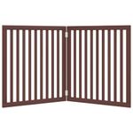 Petshop - Accesorii petshop - Culcusuri si custi - Custi interior si exterior - Poarta pentru caini pliabila 2 panouri maro, 160 cm, lemn plop - Infinity.ro