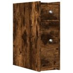 Casa si Gradina - Mobilier - Dulapuri si sifoniere - Dulapuri - Dulap de baie ingust cu roti, stejar fumuriu, lemn prelucrat - Infinity.ro