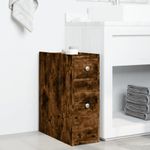 Casa si Gradina - Mobilier - Dulapuri si sifoniere - Dulapuri - Dulap de baie ingust cu roti, stejar fumuriu, lemn prelucrat - Infinity.ro