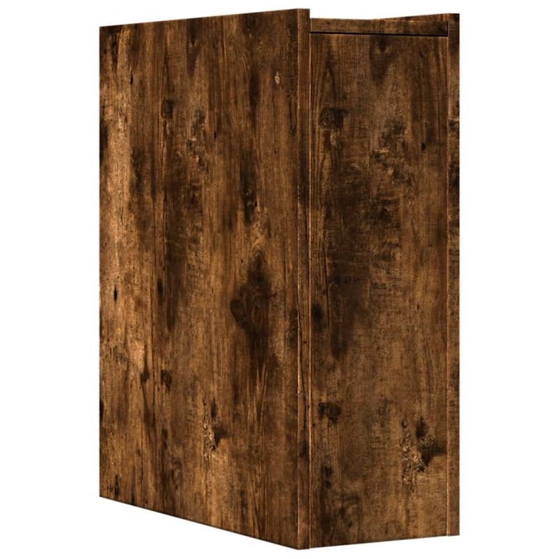 Casa si Gradina - Mobilier - Dulapuri si sifoniere - Dulapuri - Dulap de baie ingust cu roti, stejar fumuriu, lemn prelucrat - Infinity.ro