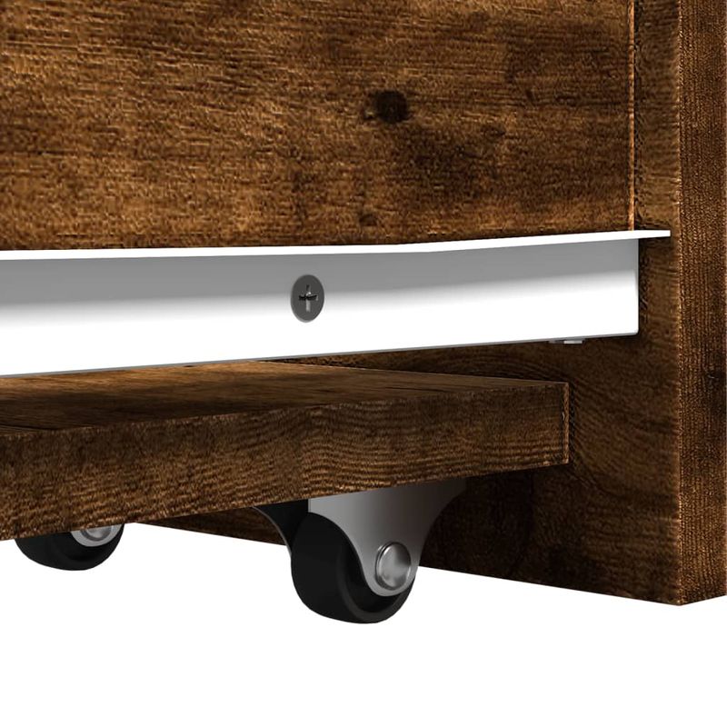 Casa si Gradina - Mobilier - Dulapuri si sifoniere - Dulapuri - Dulap de baie ingust cu roti, stejar fumuriu, lemn prelucrat - Infinity.ro