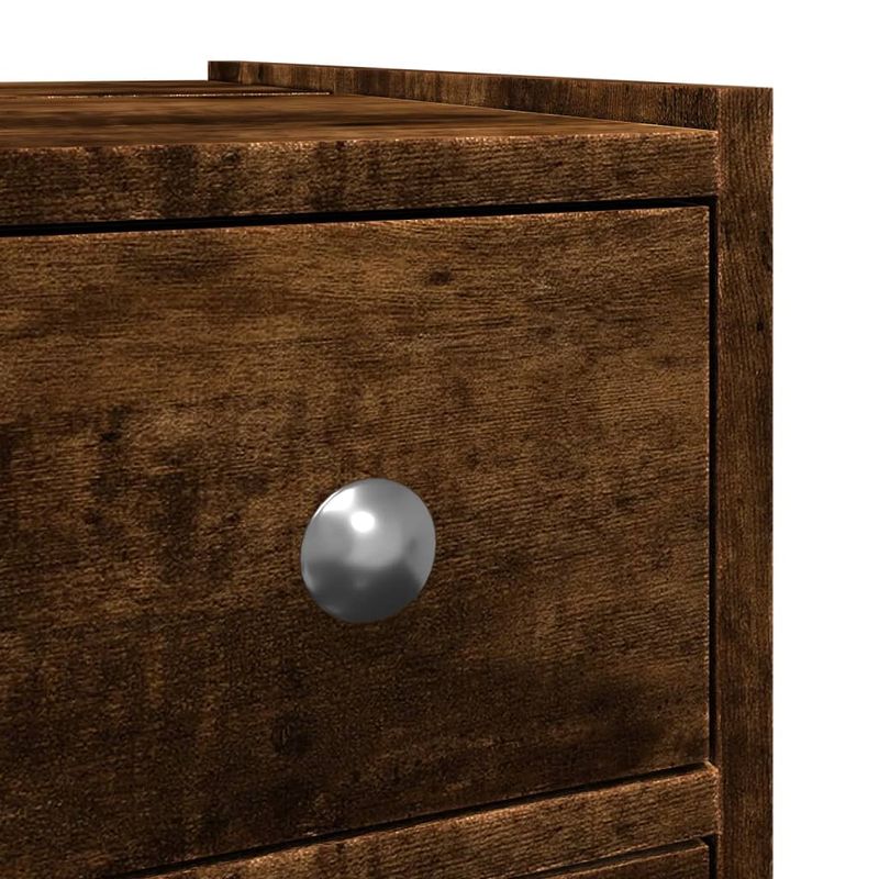 Casa si Gradina - Mobilier - Dulapuri si sifoniere - Dulapuri - Dulap de baie ingust cu roti, stejar fumuriu, lemn prelucrat - Infinity.ro