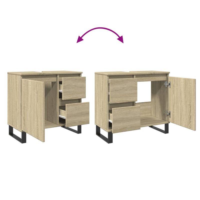 Casa si Gradina - Mobilier - Mobilier baie - Comode baie - Dulap de baie, stejar sonoma, 65x33x60 cm, lemn prelucrat - Infinity.ro