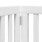 Petshop - Accesorii petshop - Culcusuri si custi - Custi interior si exterior - Poarta caini pliabila cu usa, 6 panouri, alb, 300 cm, lemn plop - Infinity.ro