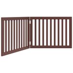 Petshop - Accesorii petshop - Culcusuri si custi - Usi animale - Poarta pentru caini pliabila 2 panouri maro, 160 cm, lemn plop - Infinity.ro