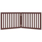 Petshop - Accesorii petshop - Culcusuri si custi - Usi animale - Poarta pentru caini pliabila 2 panouri maro, 160 cm, lemn plop - Infinity.ro