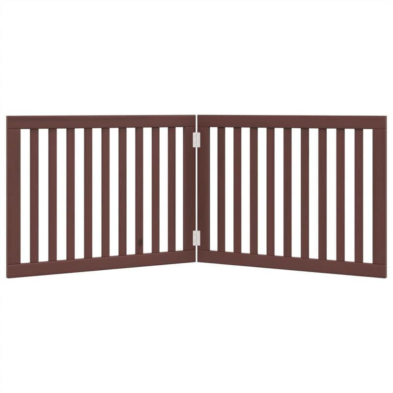 Petshop - Accesorii petshop - Culcusuri si custi - Usi animale - Poarta pentru caini pliabila 2 panouri maro, 160 cm, lemn plop - Infinity.ro