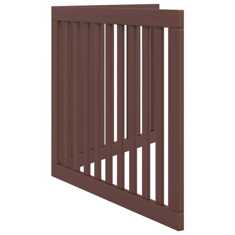 Petshop - Accesorii petshop - Culcusuri si custi - Usi animale - Poarta pentru caini pliabila 2 panouri maro, 160 cm, lemn plop - Infinity.ro