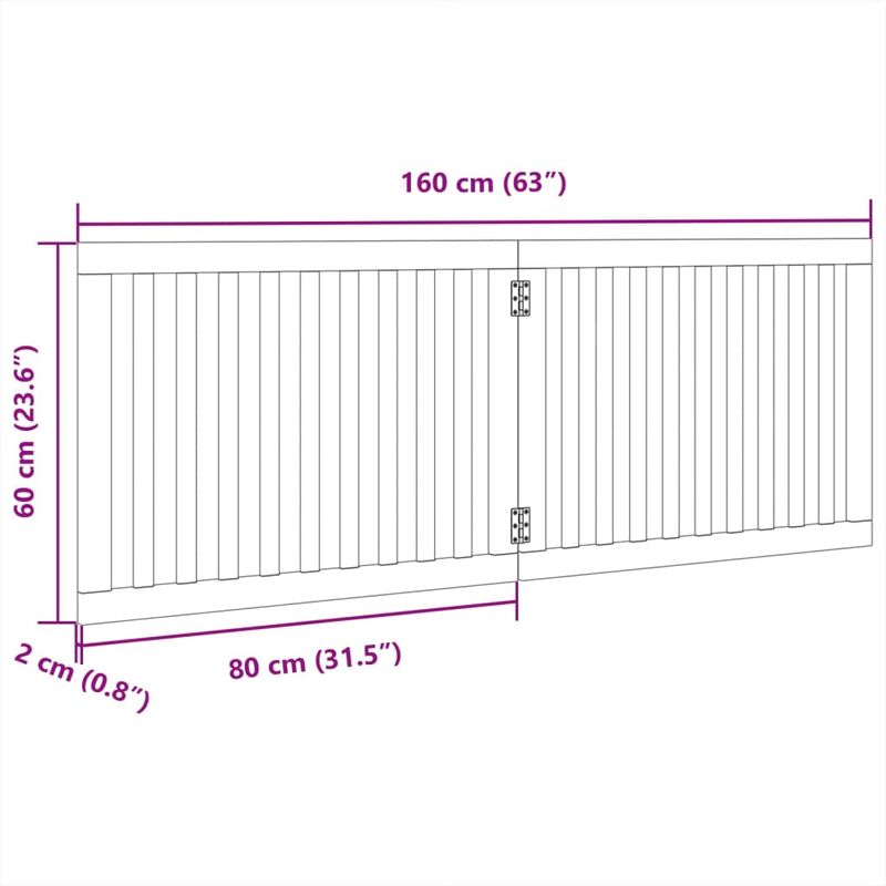 Petshop - Accesorii petshop - Culcusuri si custi - Usi animale - Poarta pentru caini pliabila 2 panouri maro, 160 cm, lemn plop - Infinity.ro