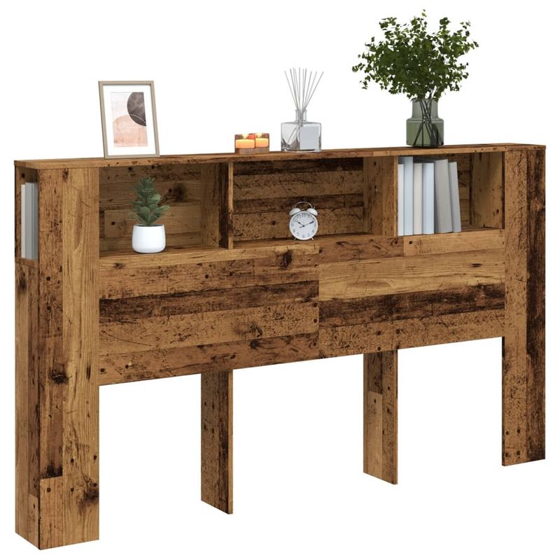 Casa si Gradina - Mobilier - Paturi si accesorii - Accesorii paturi - Tablie pat cu dulap lemn vechi 180x18,5x102,5 cm lemn prelucrat - Infinity.ro