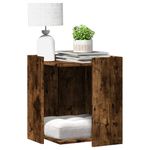 Petshop - Ingrijire si Igiena - Litiere si accesorii - Litiere acoperite - Cutie litiera pisici stejar fumuriu 42x42x51 cm lemn prelucrat - Infinity.ro