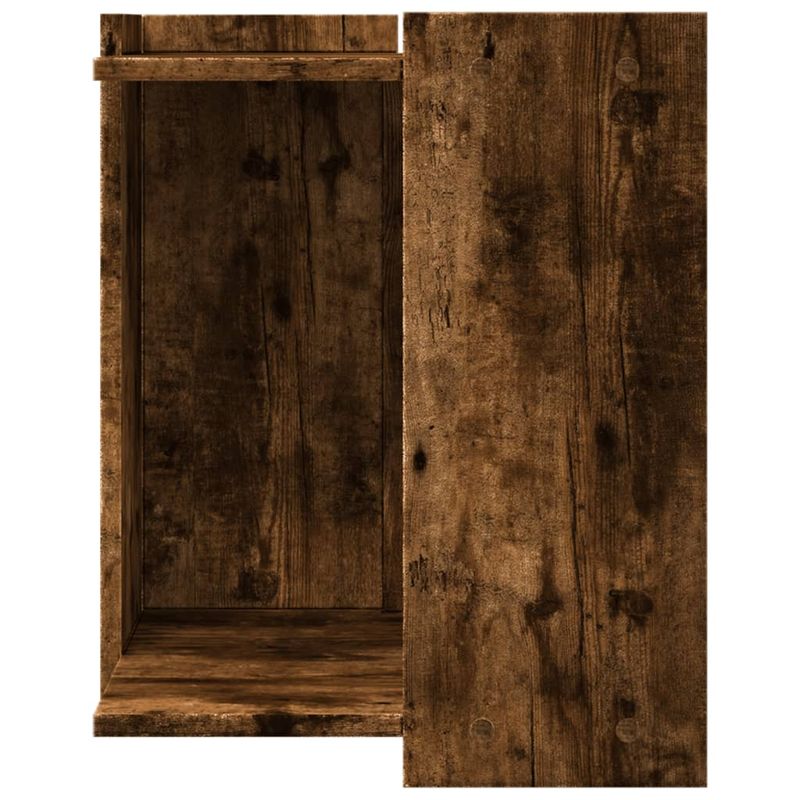Petshop - Ingrijire si Igiena - Litiere si accesorii - Litiere acoperite - Cutie litiera pisici stejar fumuriu 42x42x51 cm lemn prelucrat - Infinity.ro