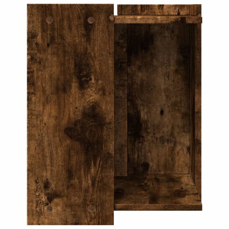 Petshop - Ingrijire si Igiena - Litiere si accesorii - Litiere acoperite - Cutie litiera pisici stejar fumuriu 42x42x51 cm lemn prelucrat - Infinity.ro
