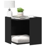 Petshop - Ingrijire si Igiena - Litiere si accesorii - Litiere acoperite - Cutie litiera pisici negru 53x53x51 cm lemn prelucrat - Infinity.ro