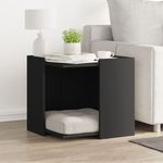 Petshop - Ingrijire si Igiena - Litiere si accesorii - Litiere acoperite - Cutie litiera pisici negru 53x53x51 cm lemn prelucrat - Infinity.ro