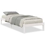 Casa si Gradina - Mobilier - Paturi si accesorii - Paturi - Cadru pat foarte lung fara saltea alb 90x220 cm lemn masiv pin - Infinity.ro