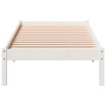 Casa si Gradina - Mobilier - Paturi si accesorii - Paturi - Cadru pat foarte lung fara saltea alb 90x220 cm lemn masiv pin - Infinity.ro