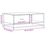 Casa si Gradina - Mobilier - Mese si birouri - Masute de cafea - Masuta cafea, stejar maro, 90x57x35 cm, lemn prelucrat/metal - Infinity.ro