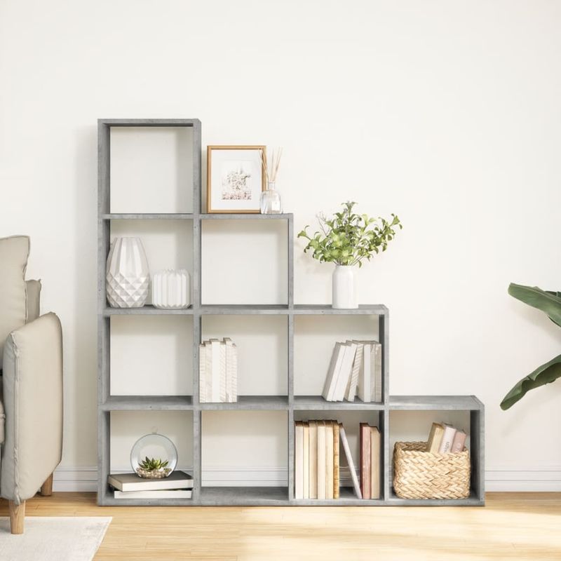 Casa si Gradina - Mobilier - Biblioteci si rafturi - Biblioteci - Biblioteca/separator camera gri beton 131,5x29x131,5 cm lemn - Infinity.ro